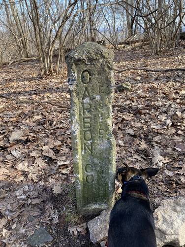 Jax at Carbon County line marker