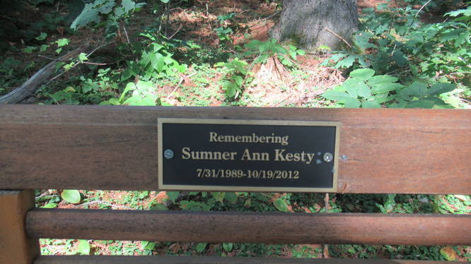 Dedication Plaque on memorial bench