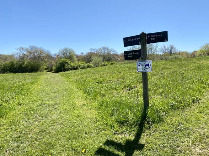 Left-hand turn onto Beck Family Trail