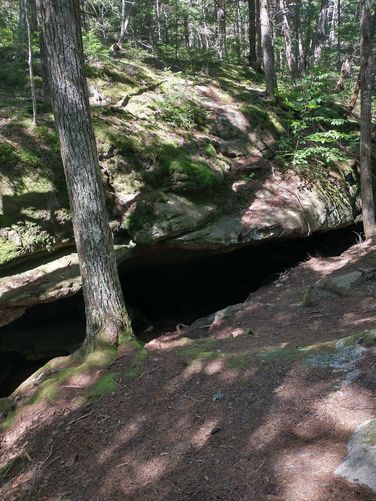 Cow Cave, a massive rock overhang