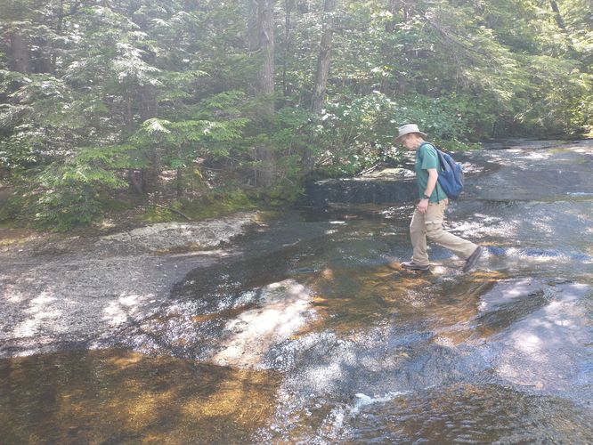 Lower Falls Trail crosses over the Bearcamp River