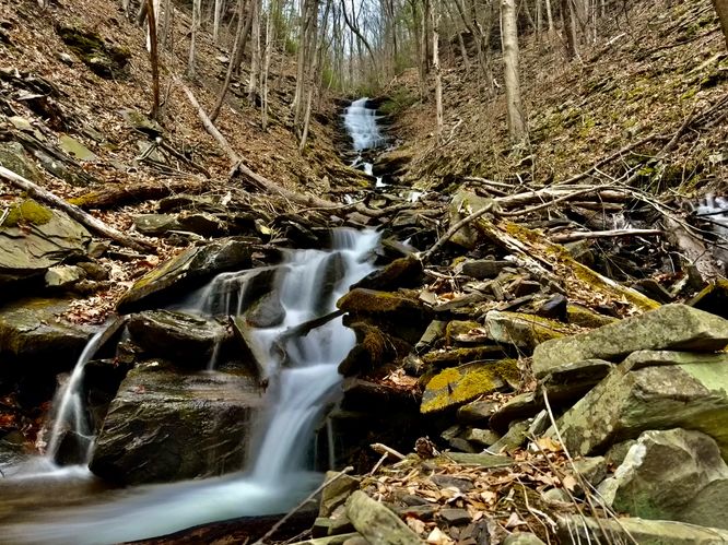 Long exposure downstream of Benjamin Hollow Falls