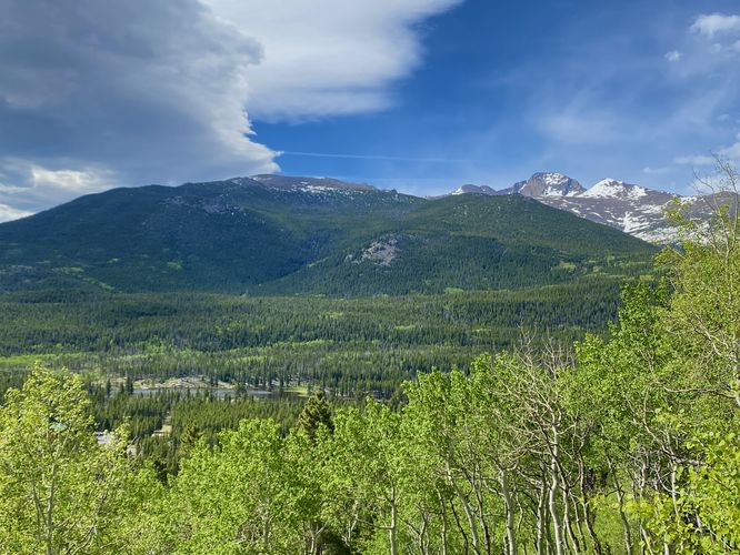 View of mountains from the trail
