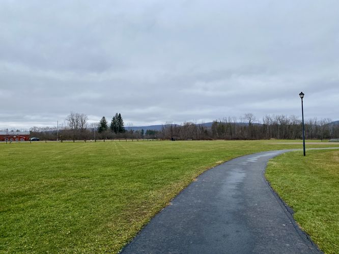 Paved, universally-accessible pathway of the Big Flats Walking Trail