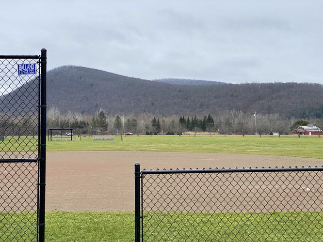 View of Steege Hill from the baseball field