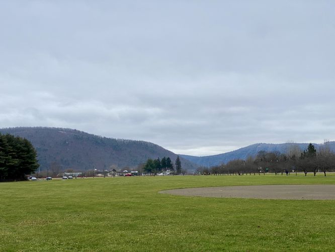 View of Harris Hill (left) and Leach Hill (right)