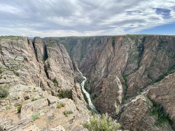 Wide angle eastward view of the Black Canyon at Big Island View