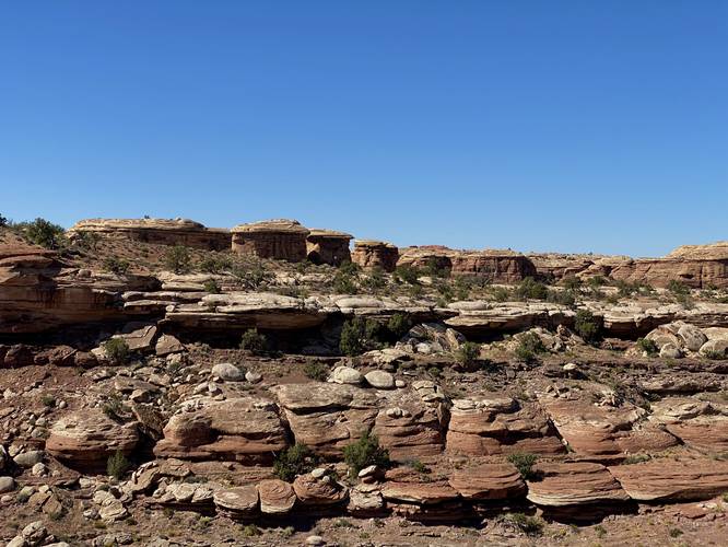 Cupcake-shaped rock formations in Big Spring Canyon