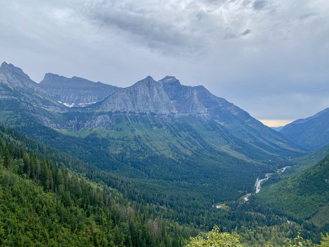 View of Bird Woman Falls (left) and McDonald Valley (right)