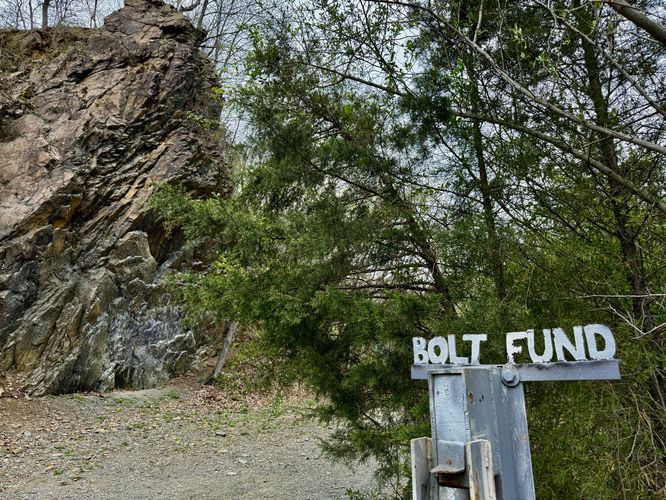 Bolt Fund donation station for the Birdsboro Climbing Quarry