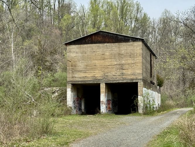 Abandoned quarry building