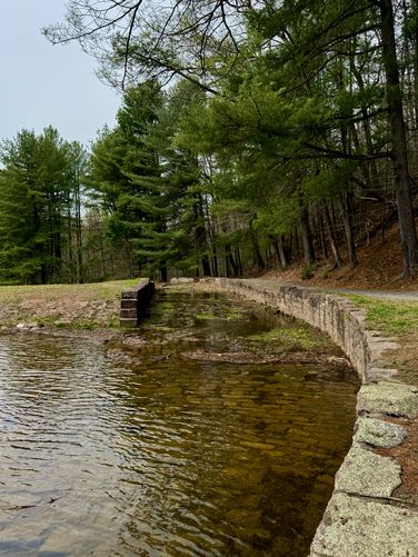 Scenic stonework in the spillway of the Birdsboro Reservoir