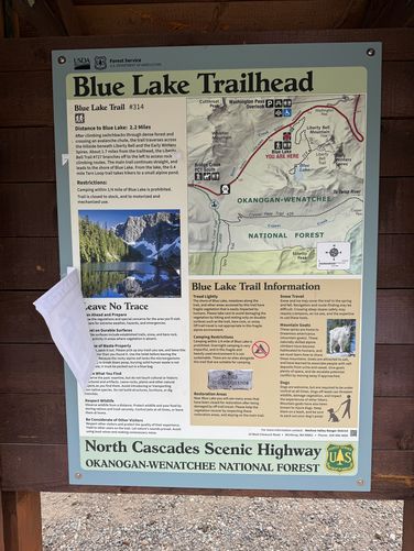 Blue Lake Trail info kiosk and map