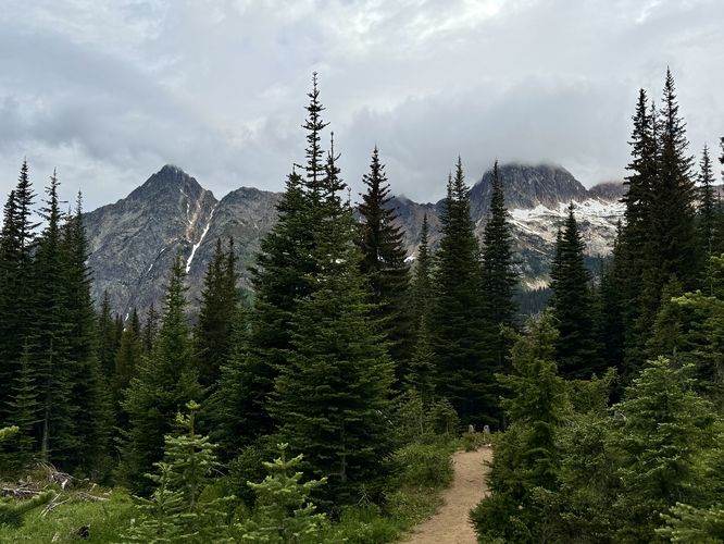 View of Whistler Peak and Cutthroat Peak in the background