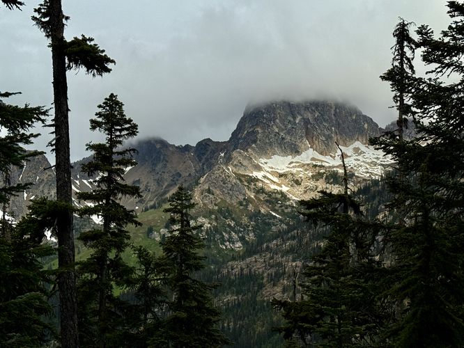 View of Cutthroat Peak and its alpine slopes