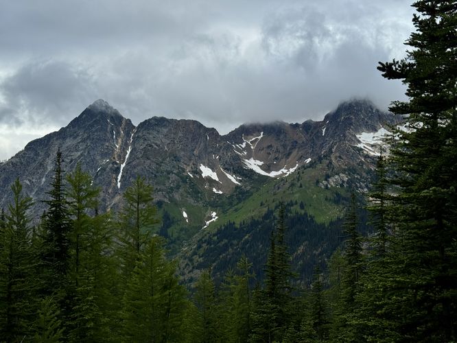 View of Whistler Peak (left) and Cutthroat Peak (right)