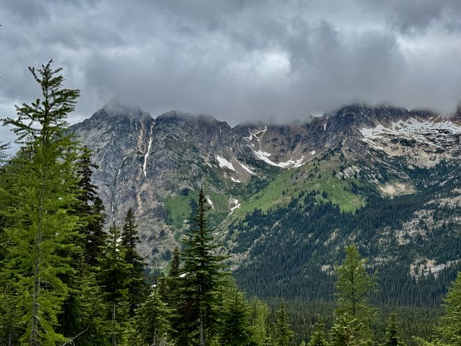 View of Whistler Mountain (left) and Cutthroat Peak (right)