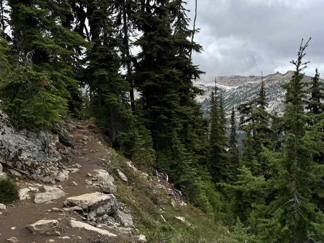 Steep slopes off-trail near Blue Lake
