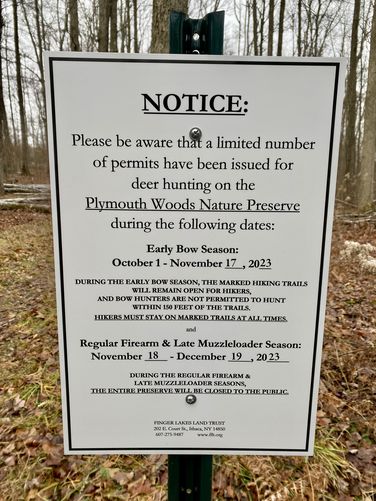 Area closed to hikers during hunting season (Oct 1 - Nov 17, 2023, Nov 18 - Dec 19, 2023))