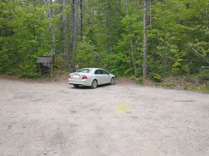 Parking lot and kiosk