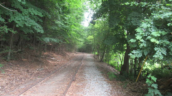 Trail alonly Railroad Tracks