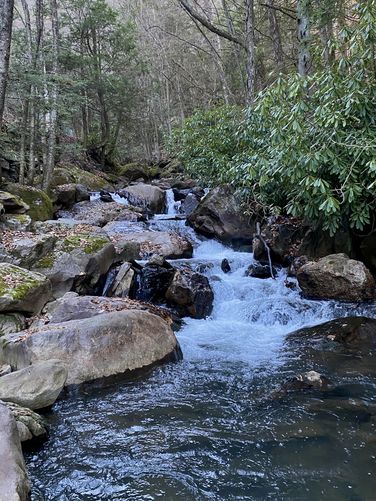 Buck Mountain Falls, multi-tiered approx. 7-feet tall