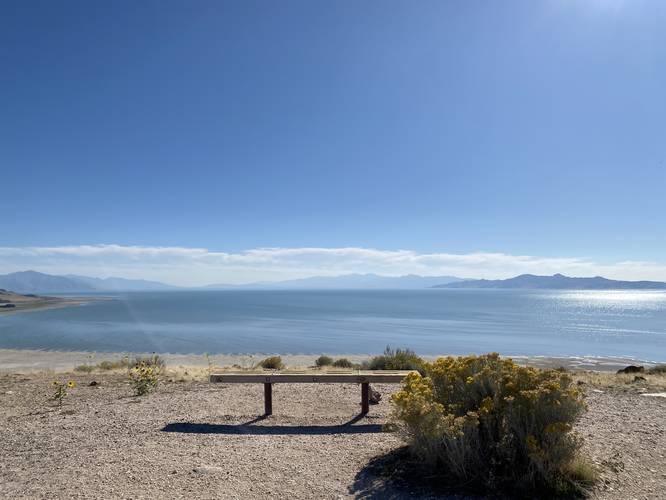  Bench with view of the Great Salt Lake from Antelope Island