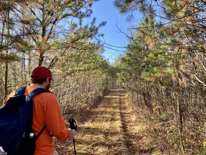 Hiking down the Chimney Rock Trail