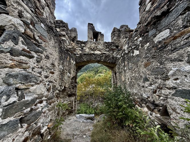 View from inside the entrance gate of Castel Montani di Sotto