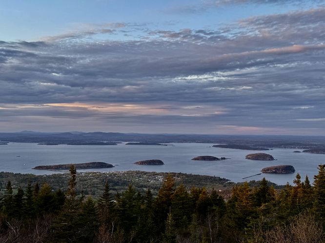 View of islands in Frenchman Bay from Cadillac Mountain