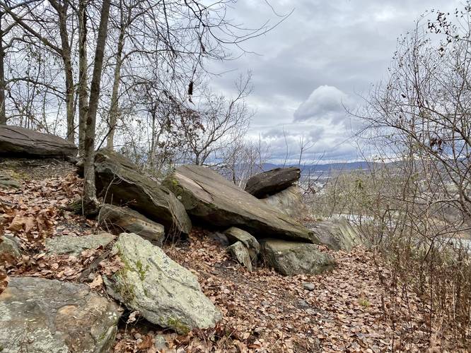 Rocky outcropping of the Moosic Valley Vista