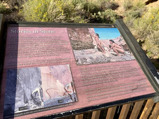 Capitol Reef Petroglyphs information kiosk