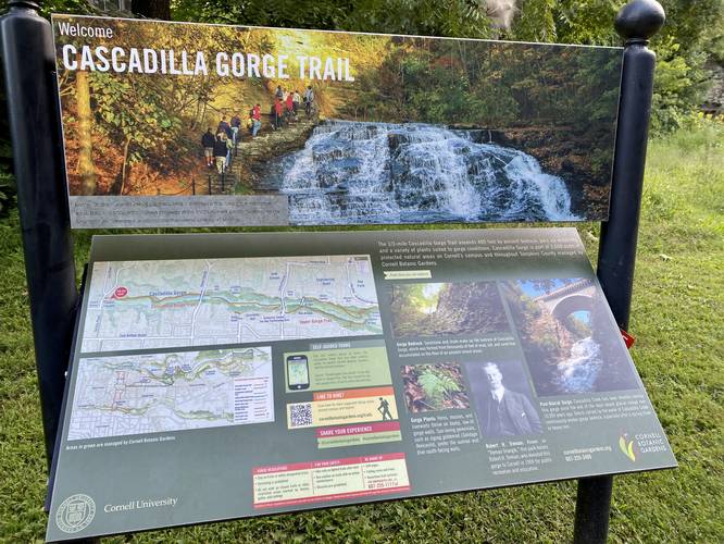 Cascadilla Gorge Trail kiosk