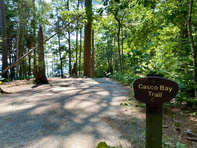 Casco Bay Trail trailhead sign