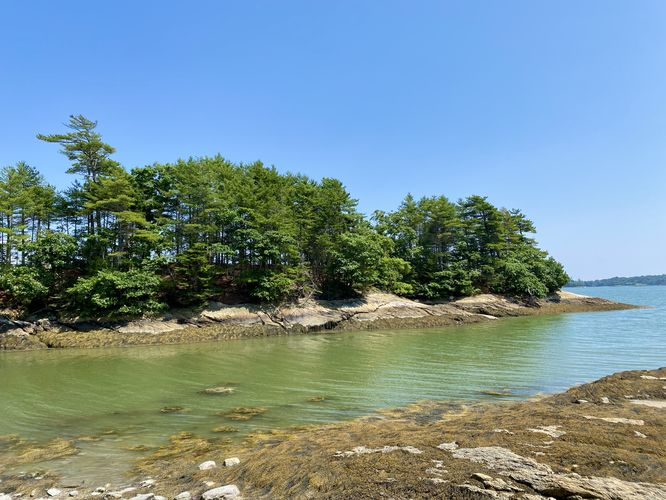View of a small island in Casco Bay