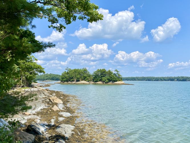 View of a small island in Casco Bay