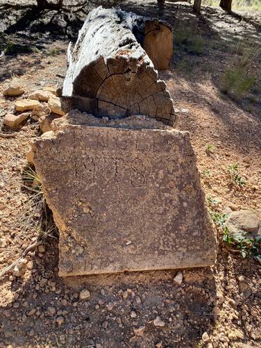 "Wranglers 1918" inscribed rock with "1978" inscribed below