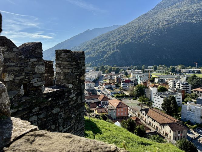 A view of Bellinzona from Castel Grande