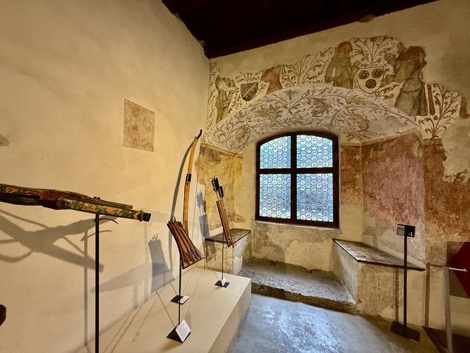 Artifacts from the 13th century and frescoes of Castel Roncolo