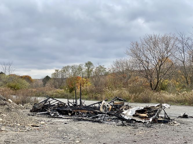 Burned-down trailer in Centralia, PA