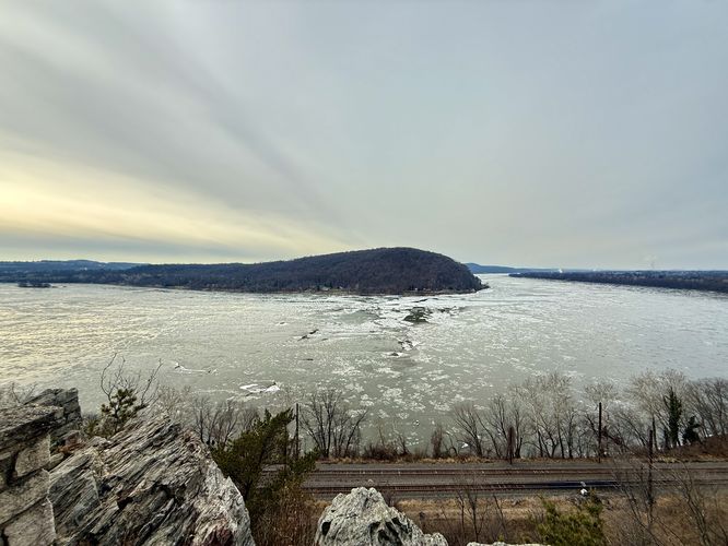 Wide angle view of the Susquehanna River from Chickies Rock