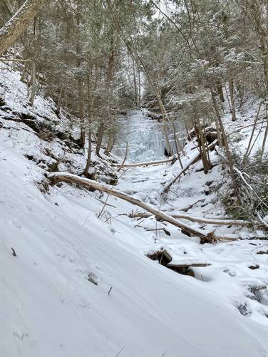 Chimney Hollow Falls / Owassee Slide Run Falls frozen over