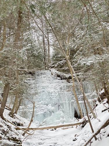 Chimney Hollow Falls / Owassee Slide Run Falls frozen over