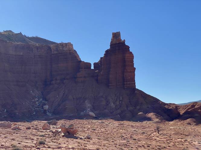 View of Chimney Rock at Capitol Reef National Park