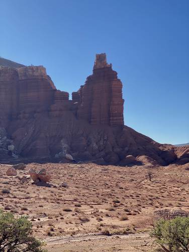 View of Chimney Rock at Capitol Reef National Park