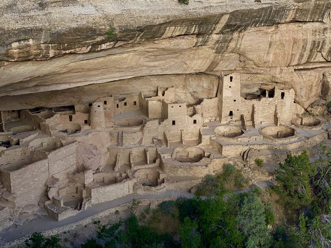 View of the Cliff Palace - ancient Puebloan dwellings