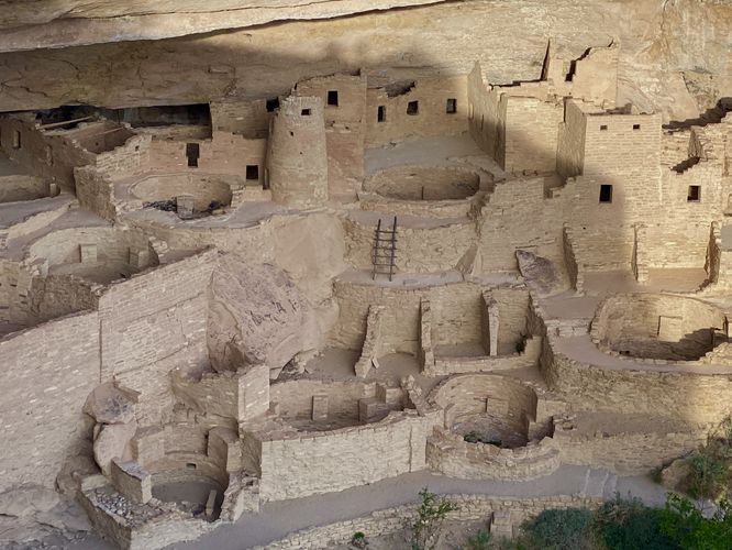 View of the Cliff Palace - ancient Puebloan dwellings