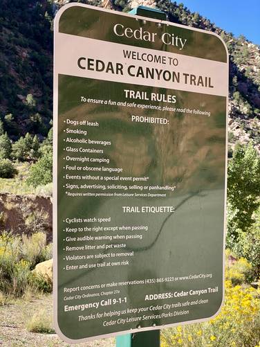 Cedar Canyon Trail rules