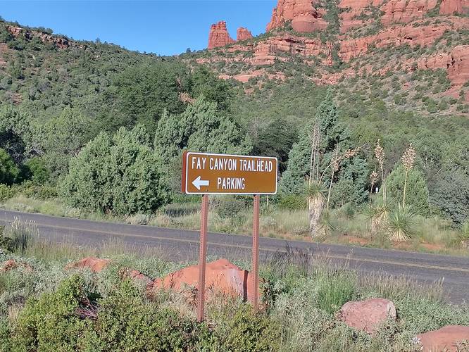 Sign from Boyton Pass Raod to Parking area