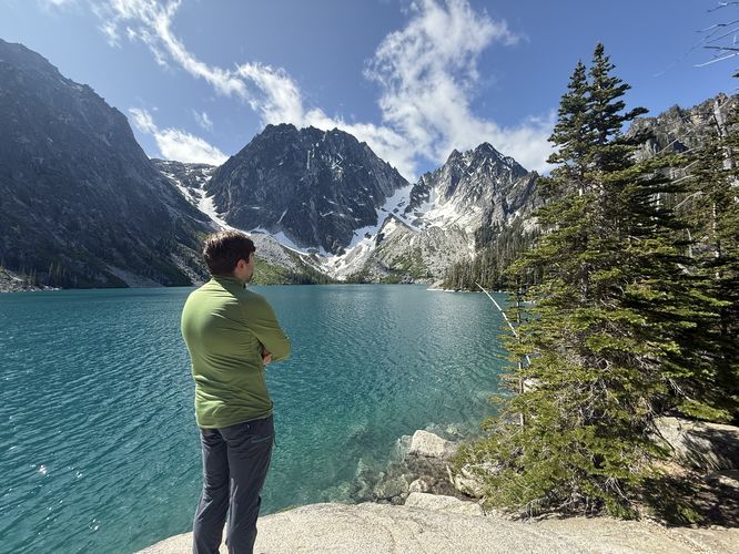 Enjoying the turquoise waters of Colchuck Lake